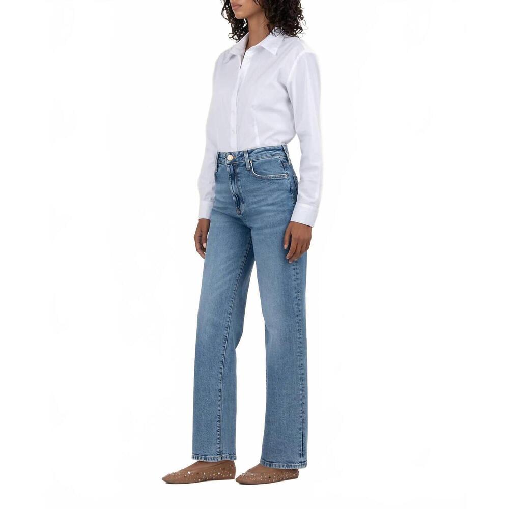 NEW KUT FROM THE KLOTH sienna high rise wide leg jean in decisive - Picture 4 of 5